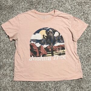 Time and Tru Pink Joshua Tree Graphic Tee